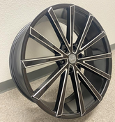 22" U2 Wheel U2-77-M Wheel 🌟 22X9.5 +30 6X139.7 🌟 C.B 78.1 Black & Machined Window Rim